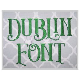 Dublin Embroidery Font .75″ 1″ 1.25″ 1.5″ 2″