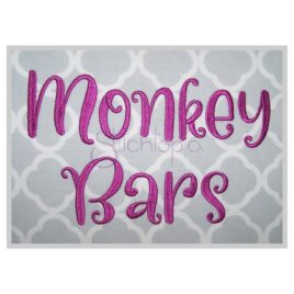 * Monkey Bars Embroidery Font .75″ 1″ 1.25″ 1.5″ 2″