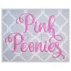 Pink Peonies Embroidery Font 1" 1.25" 1.5" 2" 2.5"