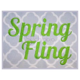 Spring Fling Embroidery Font .75″ 1″ 1.25″ 1.5″ 2″