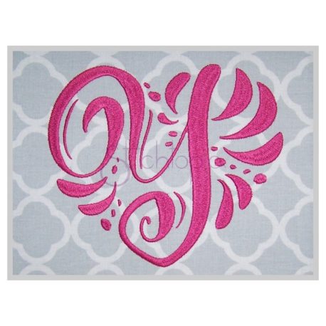 Swirly Hearts Embroidery Monogram 5