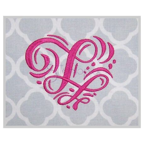 Stitchtopia Swirly Hearts Embroidery Monogram Font