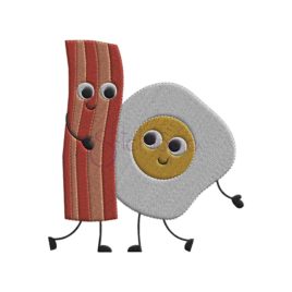 Bacon & Egg Embroidery Design