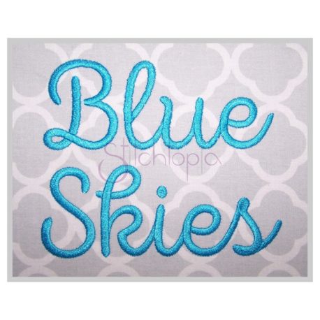 Stitchtopia Blue Skies Embroidery Font