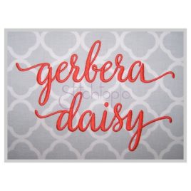 Gerbera Daisy #2 Embroidery Font 1″ 1.25″ 1.5″ 2″ 2.5″