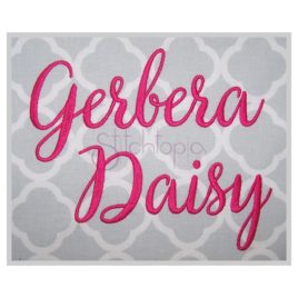Gerbera Daisy #1 Embroidery Font 1″ 1.25″ 1.5″ 2″ 2.5″
