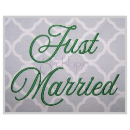 Just Married #1 Embroidery Font  1″ 1.25″ 1.5″ 2″ 2.5″