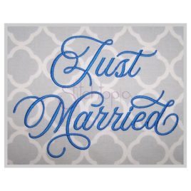 Just Married #2 Embroidery Font 1″ 1.25″ 1.5″ 2″ 2.5″
