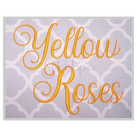 Stitchtopia Yellow Roses Embroidery Font f