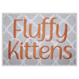 Fluffy Kittens Embroidery Font .75″ 1″ 1.25″ 1.5″ 2″