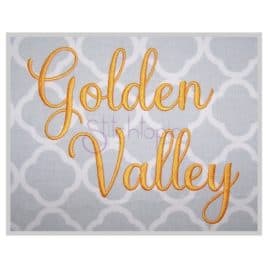 Golden Valley Embroidery Font .75″ 1″ 1.25″ 1.5″ 2″