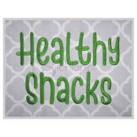 Healthy Snacks Embroidery Font .75″ 1″ 1.25″ 1.5″ 2″