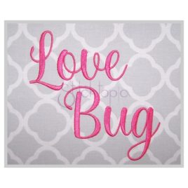 Love Bug Embroidery Font #1 – .75″ 1″ 1.25″ 1.5″ 2″