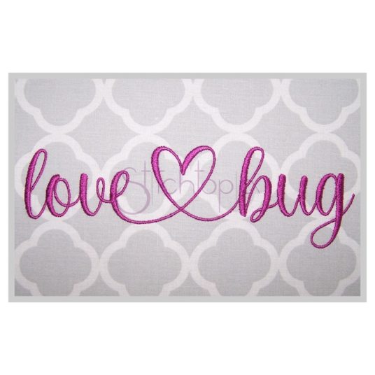 Love Bug Embroidery Font 3 2.5" 3" 3.5" 4" 5" Stitchtopia