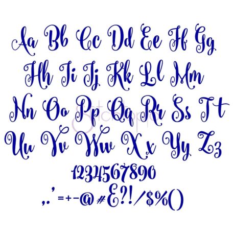 Stitchtopia Midnight Sky Embroidery Font - All Letters