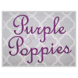 Purple Poppies Embroidery Font .75″ 1″ 1.25″ 1.5″ 2″
