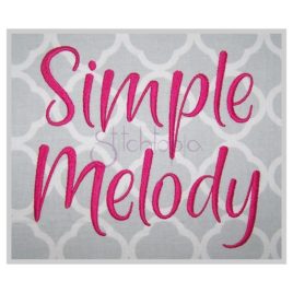 Simple Melody Embroidery Font 1″ 1.25″ 1.5″ 2″ 2.5″