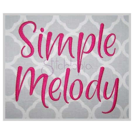 Stitchtopia Simple Melody Embroidery Font
