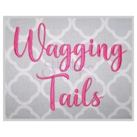 Wagging Tails Embroidery Font .75″ 1″ 1.25″ 1.5″ 2″