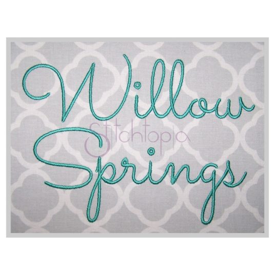 Willow Springs Embroidery Font 1