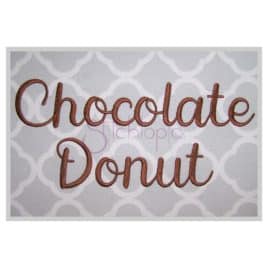 Chocolate Donut Embroidery Font .75″ 1″ 1.25″ 1.5″ 2″