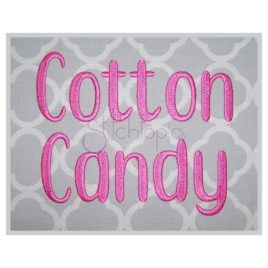 Cotton Candy Embroidery Font .75″ 1″ 1.25″ 1.5″ 2″