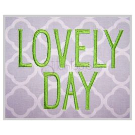 Lovely Day Embroidery Font .5″ .75″ 1″ 1.25 1.5″ 2″ 2.5″