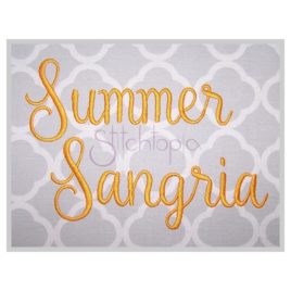 * Summer Sangria Embroidery Font .75″ 1″ 1.25″ 1.5″ 2