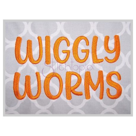 Stitchtopia Wiggly Worms Embroidery Font