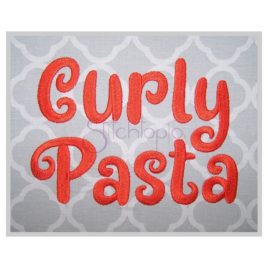 * Curly Pasta Embroidery Font .75″ 1″ 1.25″ 1.5″ 2″