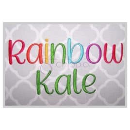 Rainbow Kale Embroidery Font .75″ 1″ 1.25″ 1.5″ 2″