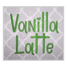 * Vanilla Latte Embroidery Font .75″ 1″ 1.25″ 1.5″ 2″