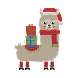 Christmas Llama Embroidery Design