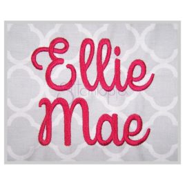 Ellie Mae Embroidery Font .75″ 1″ 1.25″ 1.5″ 2″
