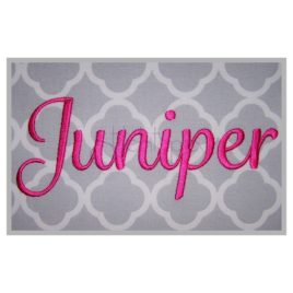 * Juniper Embroidery Font 3.5″ 4″ 5″ 6″ 7″