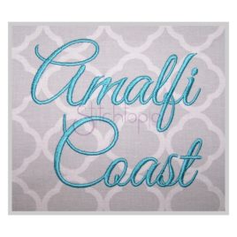 Amalfi Coast Embroidery Font 1″ 1.25″ 1.5″ 2″ 2.5″