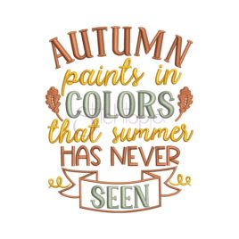 Autumn Paints In Colors Embroidery Design