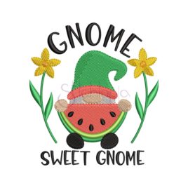Gnome Sweet Gnome Embroidery Design