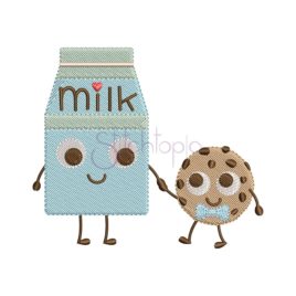 Milk & Cookie Embroidery Design
