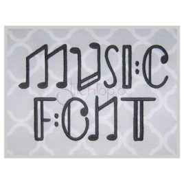 Music Embroidery Font .75″ 1″ 1.25″ 1.5″ 2″