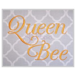 Queen Bee Embroidery Font 1″ 1.25″ 1.5″ 2″ 2.5″