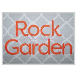 Rock Garden Embroidery Font .5″ 1″ 1.25″ 1.5″ 2″