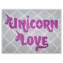 Unicorn Love Embroidery Font 1″ 1.25″ 1.5″ 2″ 2.5″