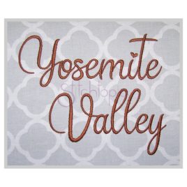 Yosemite Valley Embroidery Font .75″ 1″ 1.25″ 1.5″ 2″