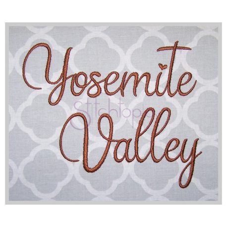 Stitchtopia Yosemite Valley Embroidery Font