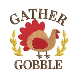 Gather Gobble Embroidery Design