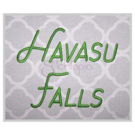 Havasu Falls Embroidery Font 1″ 1.25″ 1.5″ 2″ 2.5″