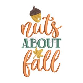 Nuts About Fall Embroidery Design