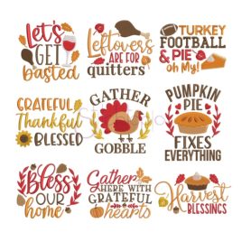 Thanksgiving Embroidery Design Set