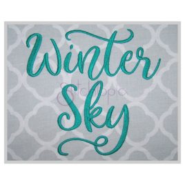 Winter Sky Embroidery Font .75″ 1″ 1.25″ 1.5″ 2″